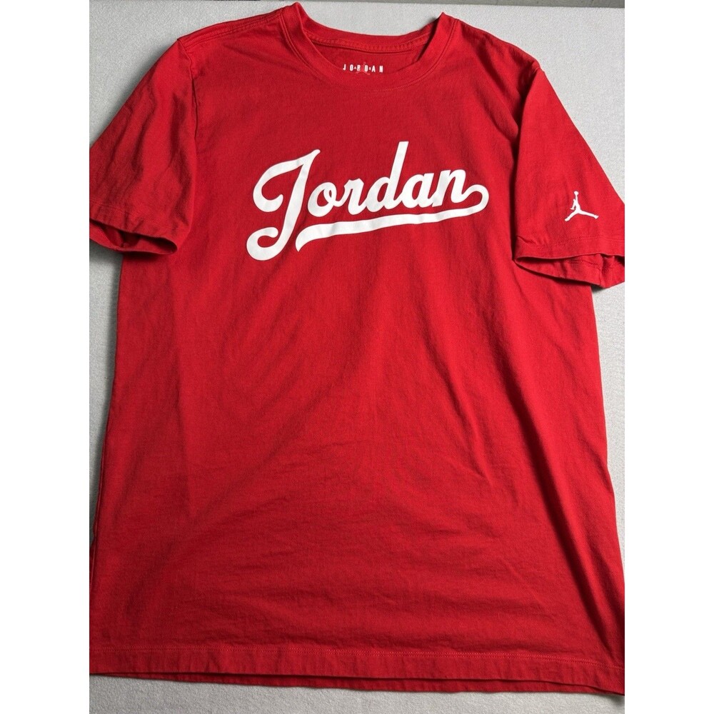 Nike Air Jordan XL MVP Flight Cursive Script T Shirt Red FN5958-687 Baseball
